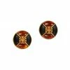 Tory Burch Earring Logo Kira Resin Leather Clip-On Stud Goldtone,