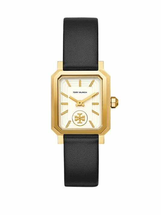 Tory Burch Watch Luggage Robinson Leather Strap Goldtone 1 Tory Burch Watch Luggage Robinson Leather Strap Goldtone