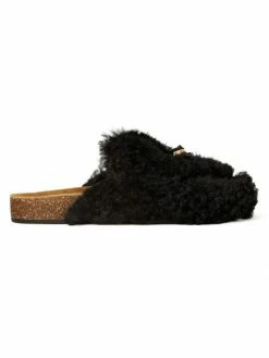 Tory Burch Mule Tory Charm Perfect Shearling Mammouth Black