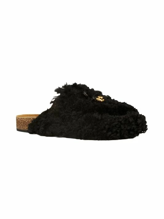 Tory Burch Mule Tory Charm Perfect Shearling Mammouth Black 2 Tory Burch Mule Tory Charm Perfect Shearling Mammouth Black - Image 2