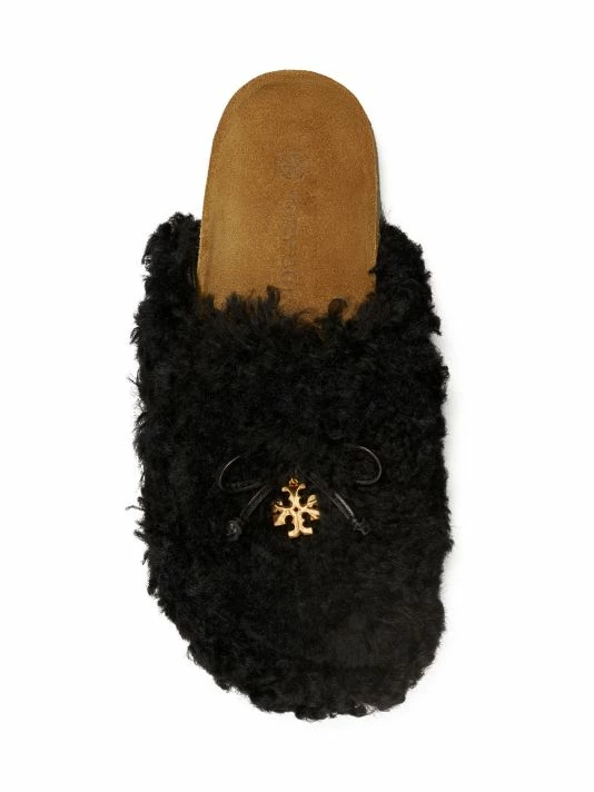 Tory Burch Mule Tory Charm Perfect Shearling Mammouth Black 5 Tory Burch Mule Tory Charm Perfect Shearling Mammouth Black - Image 5