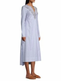 Tory Burch Tunic Dres Stripe Embellished Midi Step Hem -Tory Burch Shop unnamed file 2870
