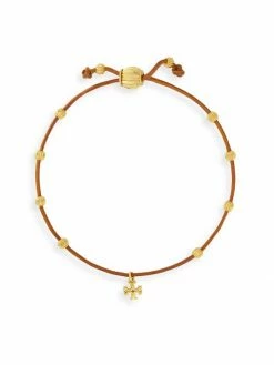 Tory Burch Bracelet Kira Goldtone Leather Beaded