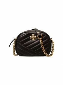 Tory Burch Camera Bag Kira Chevron Leather Black