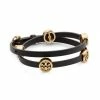 Tory Burch Miller Bracelet 18K Gold-Plated Leather Double-Wrap