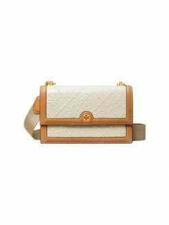 Tory Burch Shoulder Bag T Monogram Leather Patent Embossed