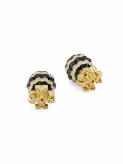Tory Burch Earring Roxanne Enamel, 18K-Gold-Plated, Resin Double-Stud