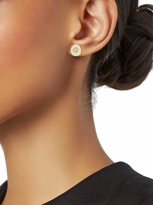 Tory Burch Kira Goldtone Earring Enamel Stud 2 Tory Burch Kira Goldtone Earring Enamel Stud - Image 2