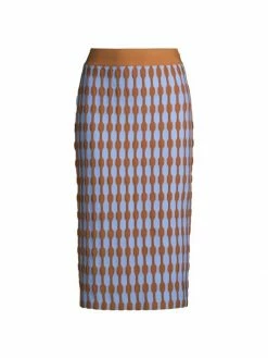 Tory Burch Midi-Skirt Knit Bubble Stripe