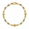 Tory Burch Necklace Roxanne Crystal Logo Chain Two-Tone