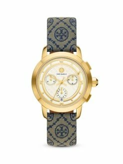 Tory Burch The Tory Goldtone, Watch Luggage Jacquard Leather