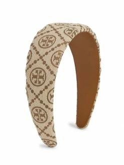 Tory Burch Headband T-Monogram Canva Wide Hazel