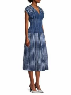 Tory Burch Picnic Plaid Midi-Dres Silk Claire -Tory Burch Shop unnamed file 524