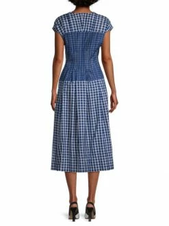 Tory Burch Picnic Plaid Midi-Dres Silk Claire -Tory Burch Shop unnamed file 525