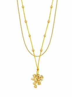 Tory Burch Kira Necklace Charm 18K-Gold-Plated Layered