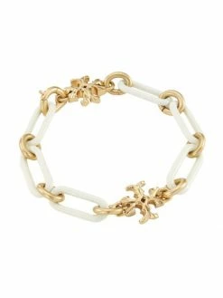 Tory Burch Logo Chain Bracelet Roxanne 18K-Gold-Plated Enamel