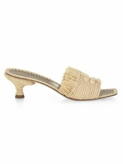 Eleanor Raffia Tory Burch Mule Kitten-Heel