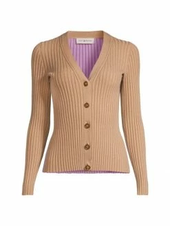 Tory Burch Cardigan Camel Colorblocked Ribbed -Tory Burch Shop unnamed file 566