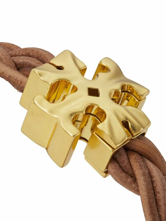 Tory Burch Fisherman Bracelet 18K-Gold-Plated Leather Braided 4 Tory Burch Fisherman Bracelet 18K-Gold-Plated Leather Braided - Image 4