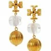 Tory Burch Earring Resin Goldtone Roxanne Double-Drop