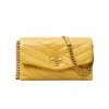 Tory Burch Wallet-On-Chain Cream Leather New Chevron Kira
