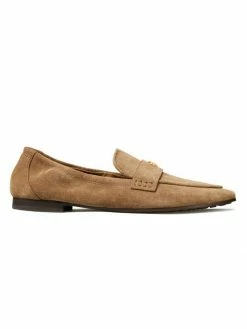 Tory Burch Loafer Logo Suede Ballet