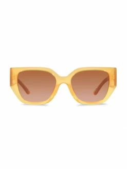 Tory Burch Sunglass 53Mm Transparent Rectangle Marigold