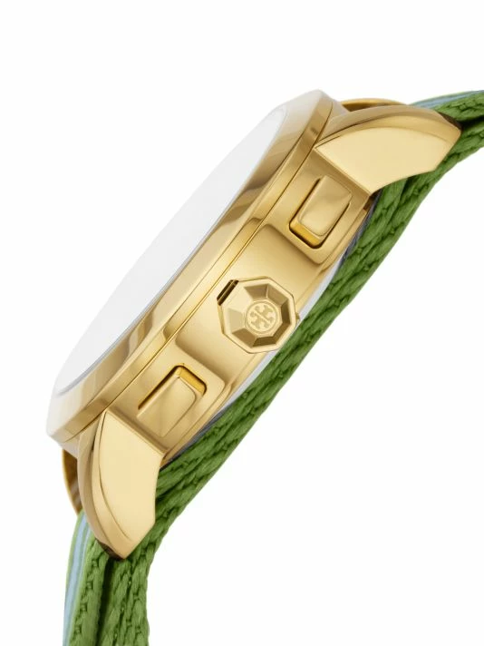 Tory Burch Tory Goldtone Watch Stainless Steel Fabric Chronograph 2 Tory Burch Tory Goldtone Watch Stainless Steel Fabric Chronograph - Image 2