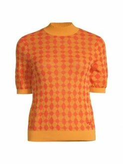 Tory Burch Top Jacquard Turtleneck Mock