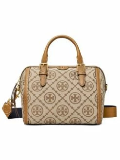 Tory Burch Barrel Bag T Monogram Jacquard Hazelnut