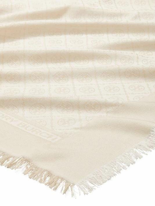 Tory Burch Traveler Scarf Jacquard Monogram Pink 2 Tory Burch Traveler Scarf Jacquard Monogram Pink - Image 2