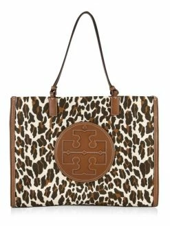 Tory Burch Tote Ella Canva Leopard