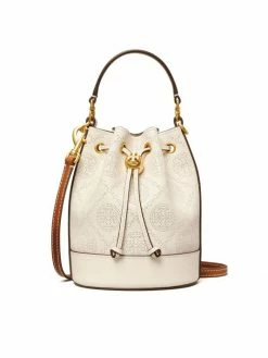 Tory Burch Bag T Monogram Leather Mini Perforated Bucket