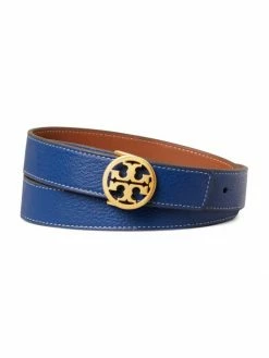 Tory Burch Belt Logo Ivory Leather Reversible New