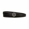 Tory Burch Belt Leather Embellished Logo Skinny