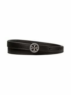 Tory Burch Belt Leather Embellished Logo Skinny