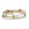 Tory Burch Miller Bracelet 18K-Gold-Plated, Leather, Enamel Double-Wrap