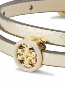 Tory Burch Miller Bracelet 18K-Gold-Plated, Leather, Enamel Double-Wrap -Tory Burch Shop unnamed file 942