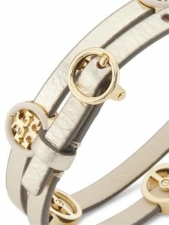 Tory Burch Miller Bracelet 18K-Gold-Plated, Leather, Enamel Double-Wrap -Tory Burch Shop unnamed file 943