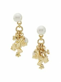 Tory Burch Earring Kira 18K-Gold-Plated, Pearl, Glas Drop Charm Cultured