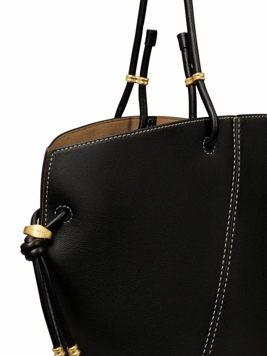 Tory Burch Spaghetti Strap Tote Leather Black 3 Tory Burch Spaghetti Strap Tote Leather Black - Image 3