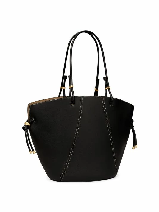 Tory Burch Spaghetti Strap Tote Leather Black 4 Tory Burch Spaghetti Strap Tote Leather Black - Image 4