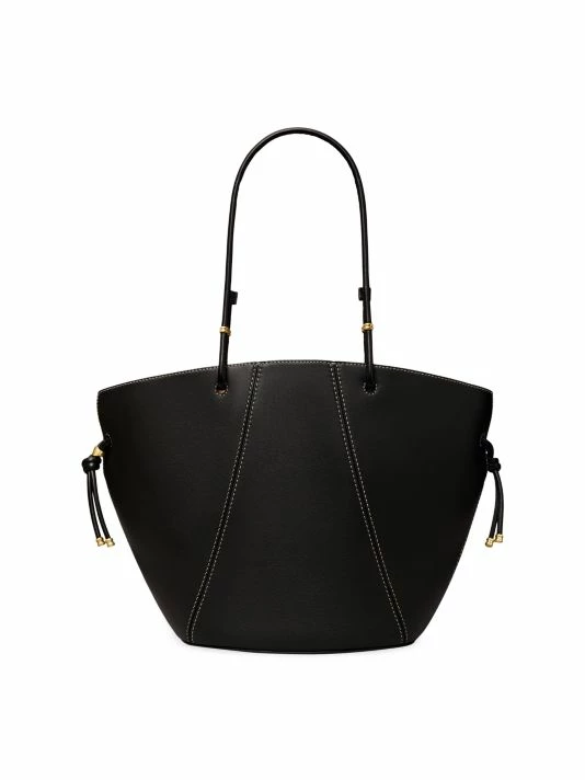 Tory Burch Spaghetti Strap Tote Leather Black 5 Tory Burch Spaghetti Strap Tote Leather Black - Image 5