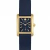 Tory Burch Watch Eleanor Leather Strap Goldtone