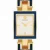 Tory Burch Watch Bangle Bracelet Buddy Stainless Steel Enamel Goldtone